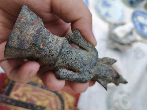 古玩銅器清中期?銅造像拍賣(mài),當(dāng)前價(jià)格3500元