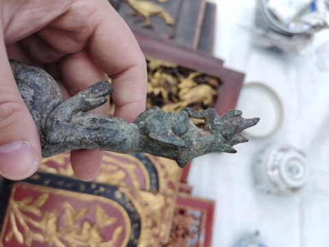 古玩銅器清中期?銅造像拍賣(mài),當(dāng)前價(jià)格3500元