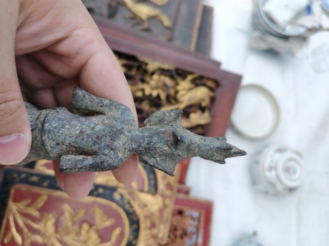古玩銅器清中期?銅造像拍賣(mài),當(dāng)前價(jià)格3500元