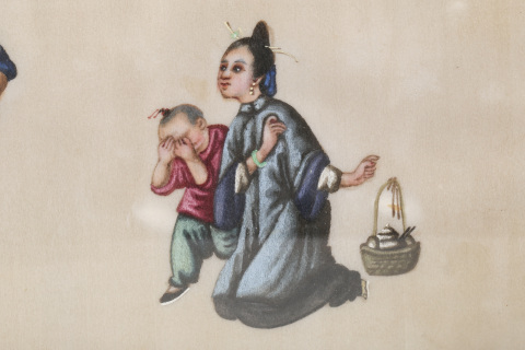 古玩字畫清·人物通草畫一對拍賣,當前價格2600元