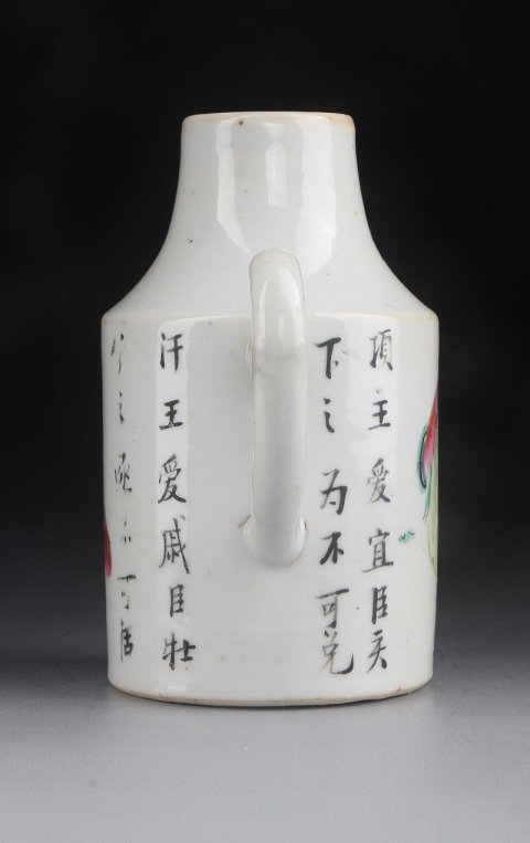 古玩陶瓷【5007】清晚期??粉彩無(wú)雙譜人物執(zhí)壺拍賣(mài)，當(dāng)前價(jià)格3500元