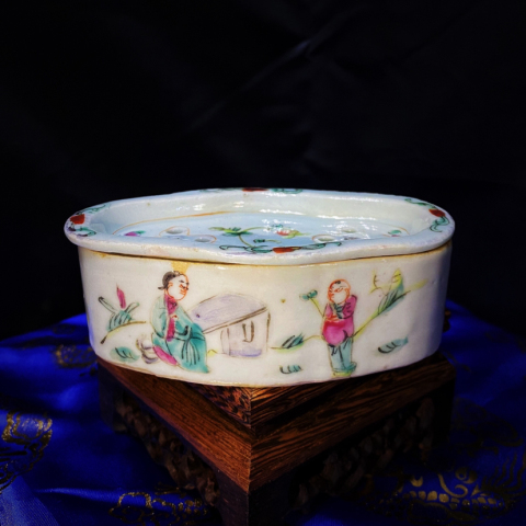 古玩陶瓷清晚同治【人物】粉彩刨花缸拍賣，當(dāng)前價(jià)格1999元