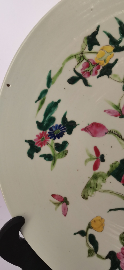 古玩陶瓷花卉紋粉彩盤拍賣,當(dāng)前價格1000元