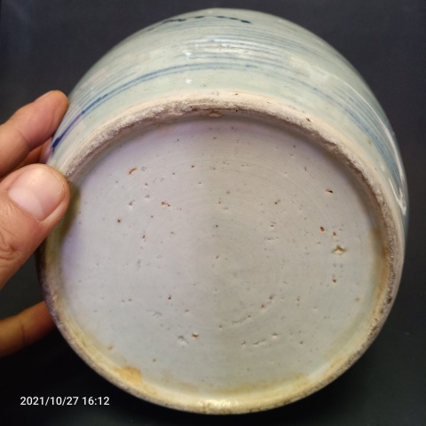 古玩陶瓷清中期青花山水紋罐拍賣,當前價格666元