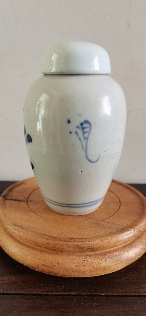 古玩陶瓷博古圖青花蓋罐拍賣,當前價格1350元