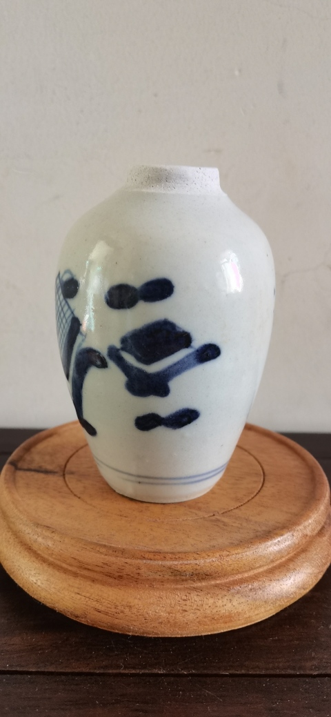 古玩陶瓷博古圖青花蓋罐拍賣,當前價格1350元