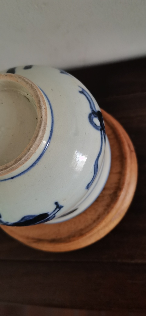 古玩陶瓷博古圖青花圈足缽式香爐拍賣，當前價格1500元