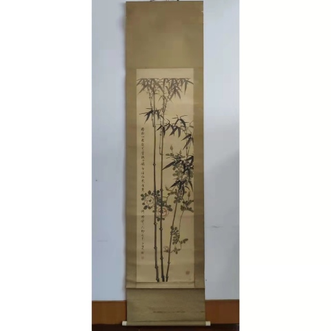 古玩字畫(huà)吳昌碩摯友日本名家杉溪六橋竹影立軸拍賣(mài),當(dāng)前價(jià)格1888元
