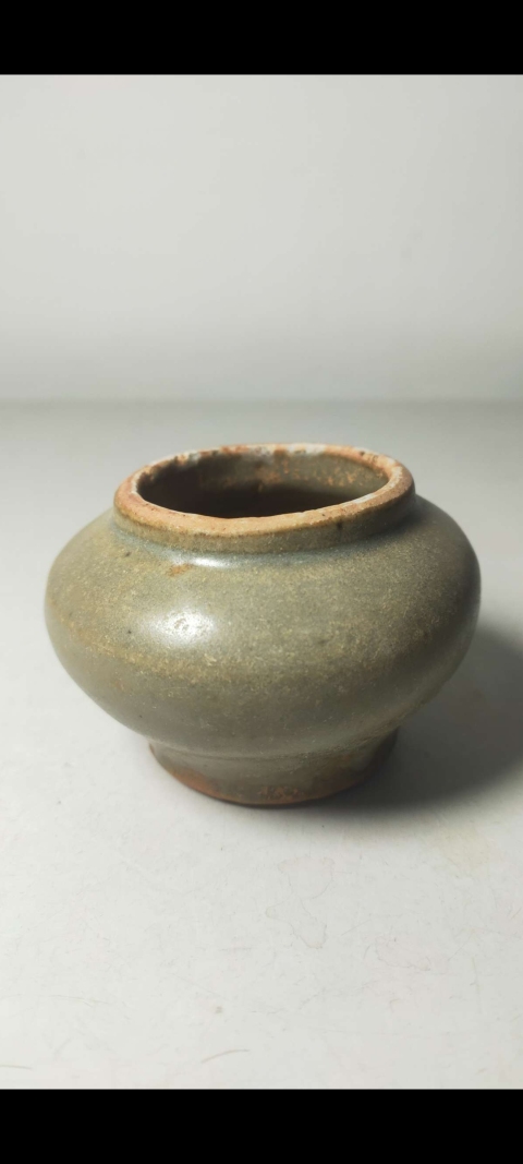 古玩陶瓷【元代】龍泉青釉罐拍賣，當前價格1999元