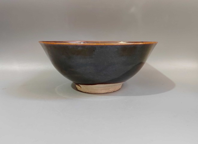 古玩陶瓷超美清代磁州窯烏金釉大碗拍賣，當前價格999元