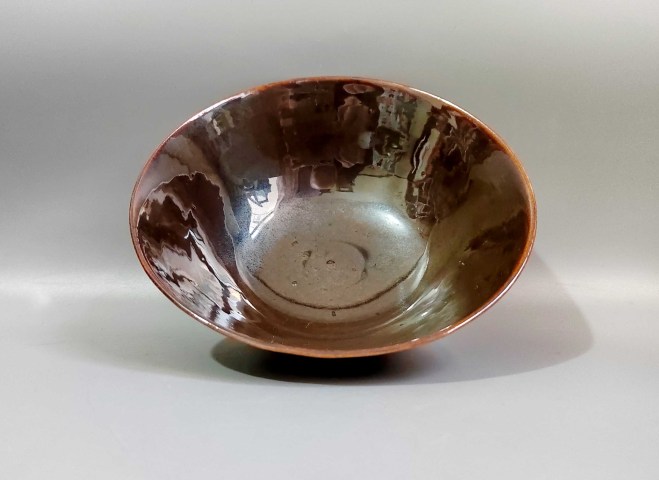 古玩陶瓷超美清代磁州窯烏金釉大碗拍賣，當前價格999元