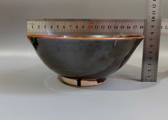 古玩陶瓷超美清代磁州窯烏金釉大碗拍賣，當前價格999元