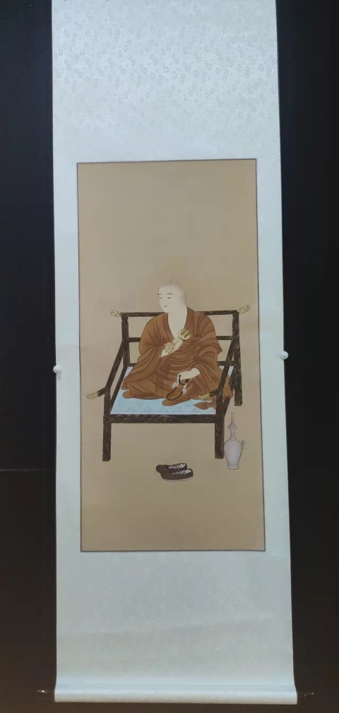 古玩字畫手工裝裱絹本空海法師悟禪立軸拍賣,當(dāng)前價格998元