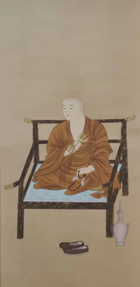 古玩字畫手工裝裱絹本空海法師悟禪立軸拍賣,當(dāng)前價格998元