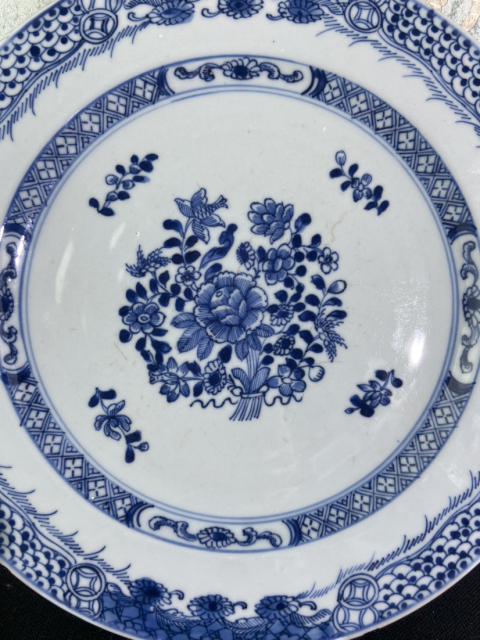 古玩陶瓷清早期雍正花卉紋青花大盤拍賣，當前價格1999元