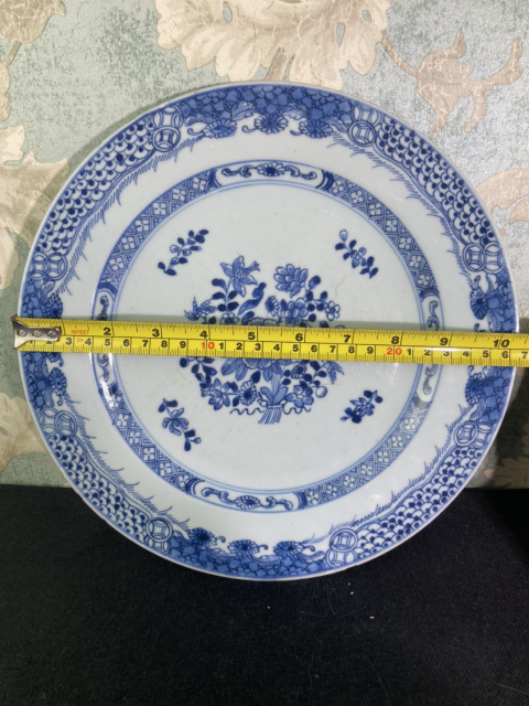 古玩陶瓷清早期雍正花卉紋青花大盤拍賣，當前價格1999元