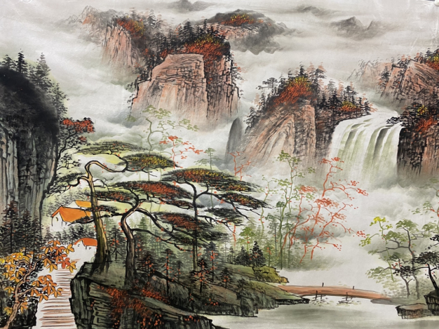 古玩字畫姜東明收藏級精品山水拍賣，當前價格30000元