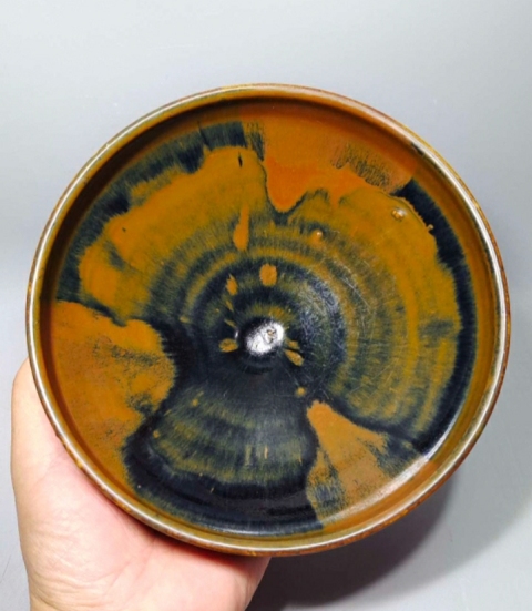古玩陶瓷黑褐釉折沿碗拍賣，當前價格19998元