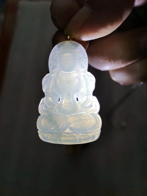 古玩玉器翡翠觀音拍賣,當前價格1200元