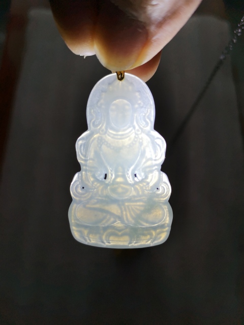 古玩玉器翡翠觀音拍賣,當前價格1200元