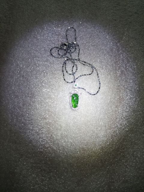古玩玉器翡翠樹葉墜拍賣，當前價格398元