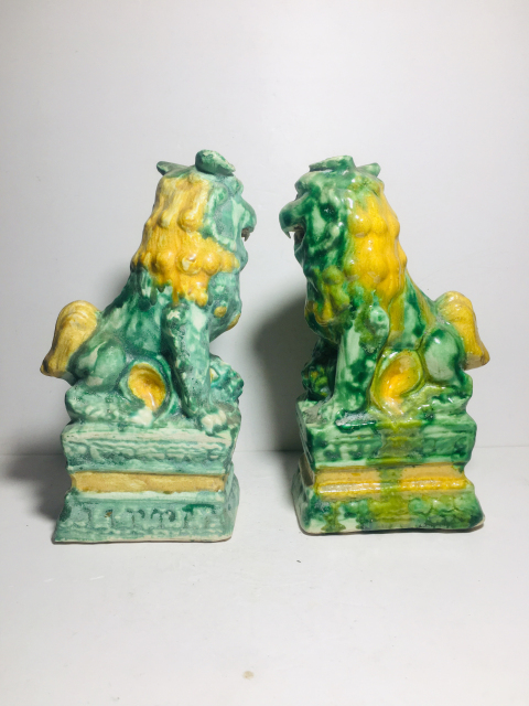 古玩陶瓷三彩獅子塑像拍賣,當前價格780元