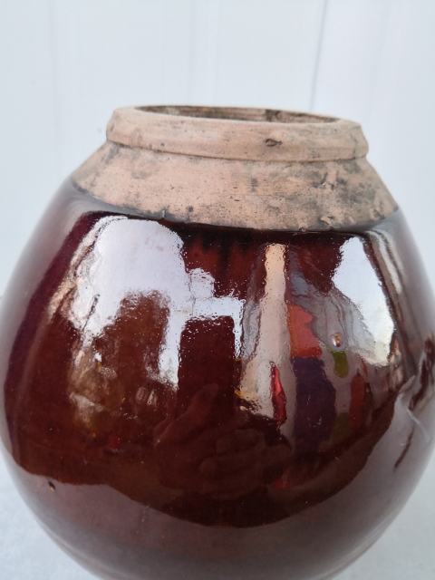 古玩陶瓷柿紅釉雙系罐拍賣，當前價格350元