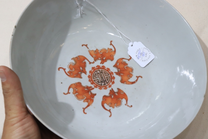 粉彩龍鳳紋皿 大清光緒年製 箱付 時代物 工芸品
