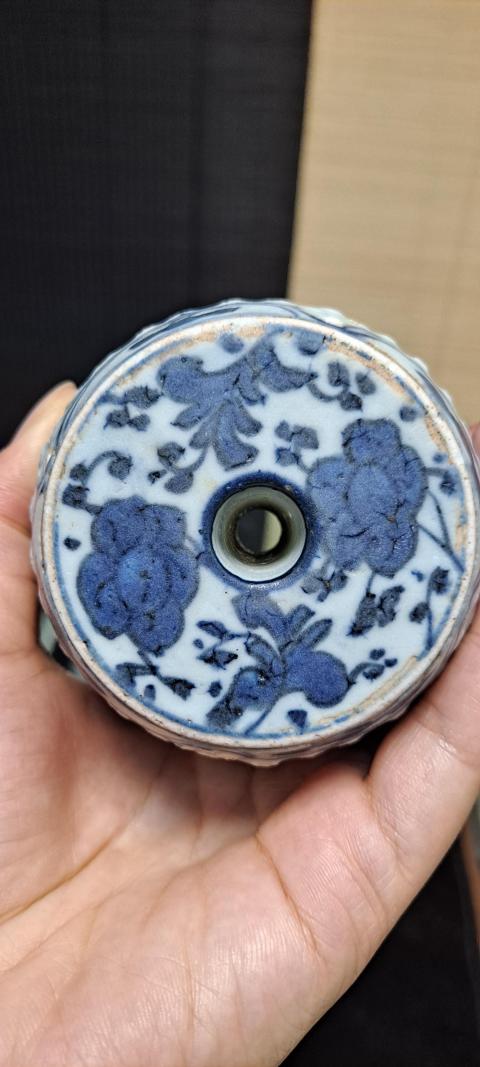 古玩陶瓷乾隆纏枝花卉紋青花香墩拍賣,當前價格4500元