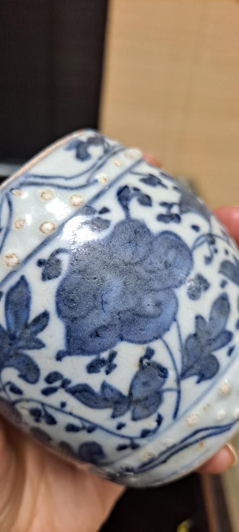 古玩陶瓷乾隆纏枝花卉紋青花香墩拍賣,當前價格4500元