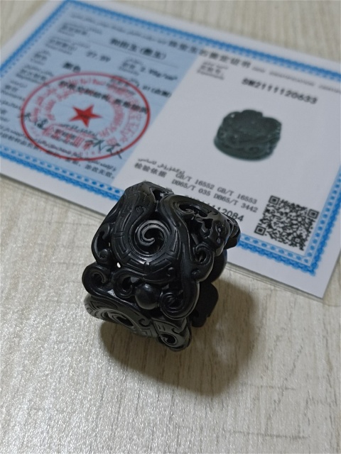 古玩玉器墨玉扳指拍賣，當前價格288元