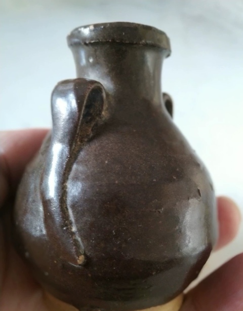 古玩陶瓷磁州窯系茶葉末釉雙系瓶拍賣，當前價格500元