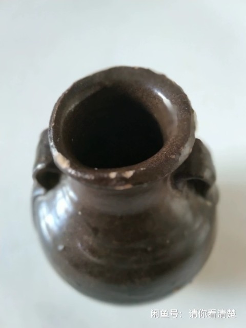 古玩陶瓷磁州窯系茶葉末釉雙系瓶拍賣，當前價格500元