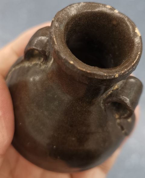 古玩陶瓷磁州窯系茶葉末釉雙系瓶拍賣，當前價格500元
