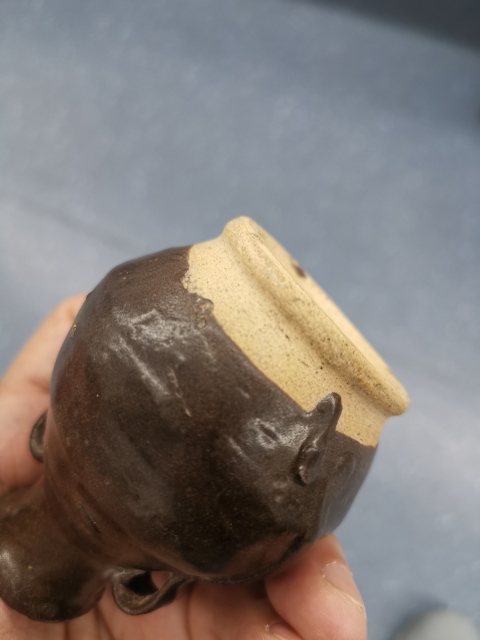 古玩陶瓷磁州窯系茶葉末釉雙系瓶拍賣，當前價格500元