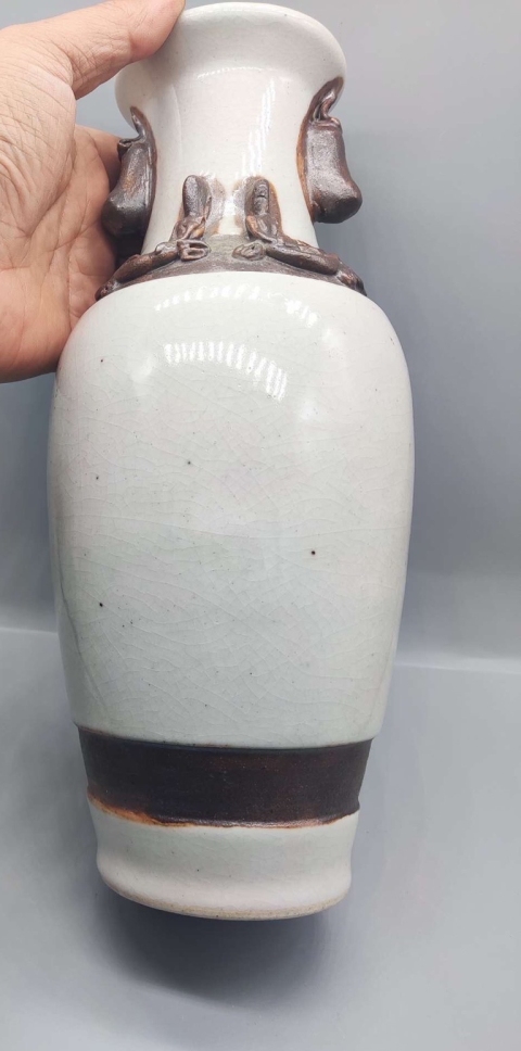 古玩陶瓷哥釉***雙耳瓶拍賣,當前價格888元