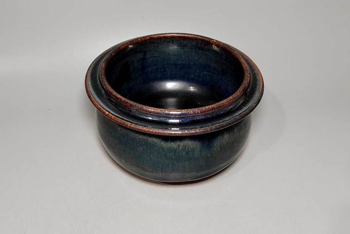 古玩陶瓷明清磁州窯黑釉窯變折沿爐拍賣，當前價格2999元