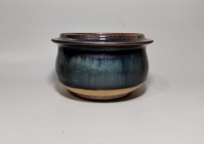 古玩陶瓷明清磁州窯黑釉窯變折沿爐拍賣，當前價格2999元