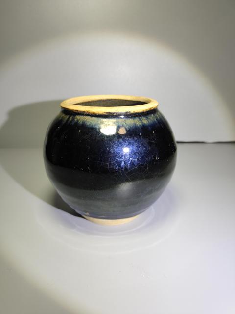 古玩陶瓷耀州窯黑釉兔毫茶入拍賣,當前價格22000元