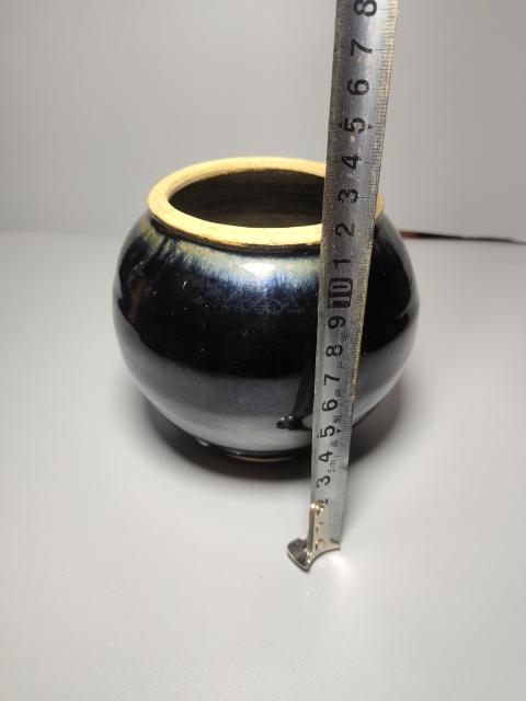 古玩陶瓷耀州窯黑釉兔毫茶入拍賣,當前價格22000元