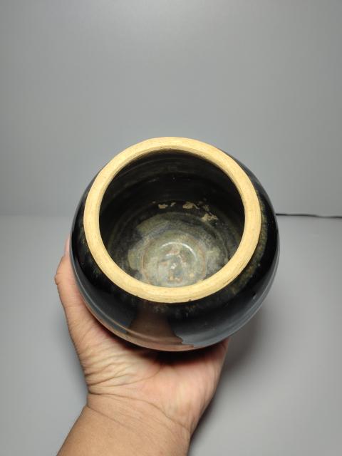 古玩陶瓷耀州窯黑釉兔毫茶入拍賣,當前價格22000元