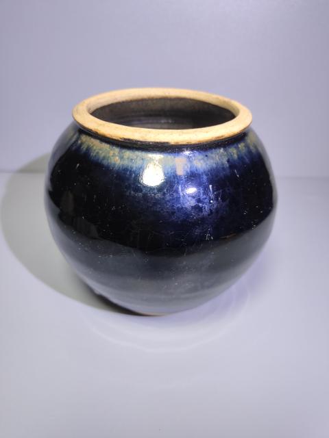 古玩陶瓷耀州窯黑釉兔毫茶入拍賣,當前價格22000元