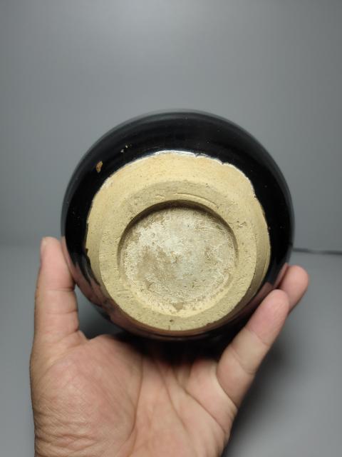 古玩陶瓷耀州窯黑釉兔毫茶入拍賣,當前價格22000元