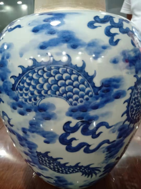 古玩陶瓷順治青花云龍三現(xiàn)大罐拍賣，當前價格22000元