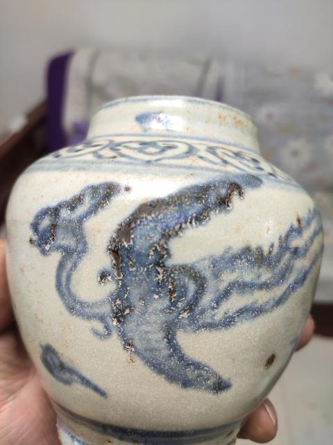 古玩陶瓷明代鳳紋青花罐拍賣，當前價格5800元