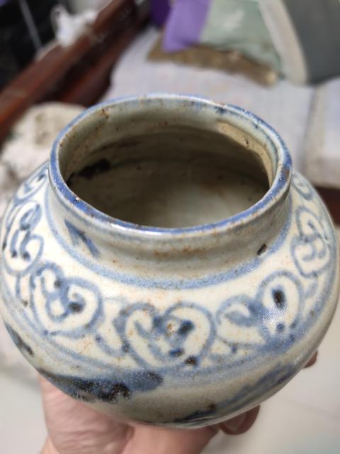 古玩陶瓷明代鳳紋青花罐拍賣，當前價格5800元