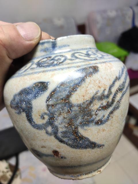 古玩陶瓷明代鳳紋青花罐拍賣，當前價格5800元