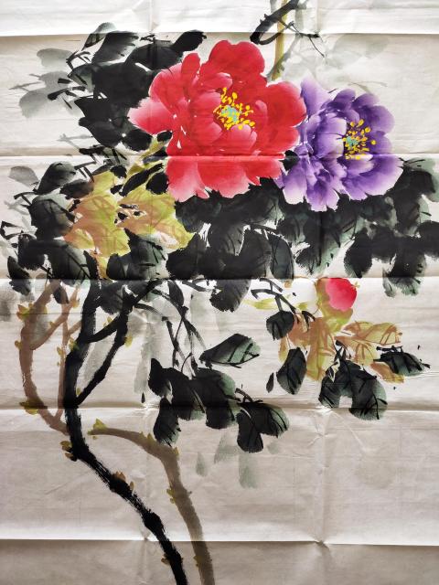 古玩字畫國家一級美術師、教授－安慶臻《富貴花開》拍賣，當前價格1369元