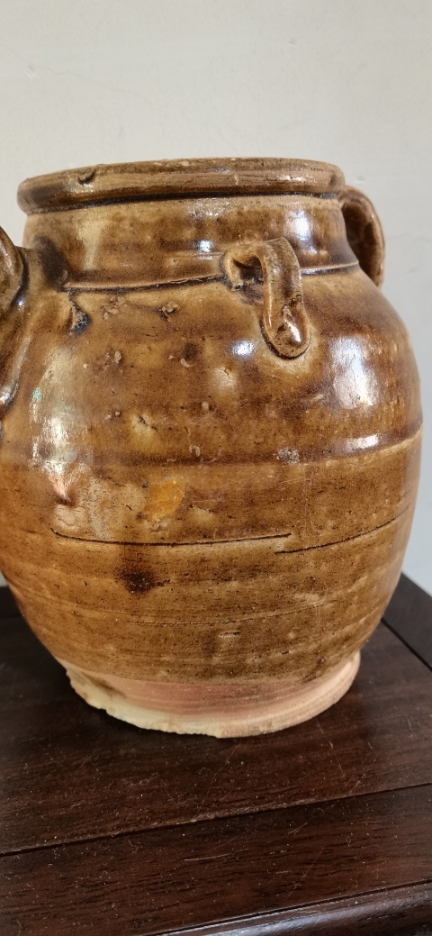 古玩陶瓷褐釉雙系執壺拍賣,當前價格4500元