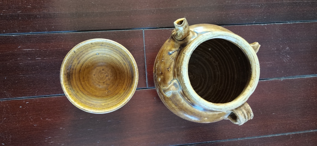 古玩陶瓷褐釉雙系執壺拍賣,當前價格4500元